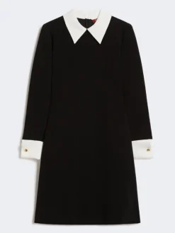 Short cady dress - BLACK