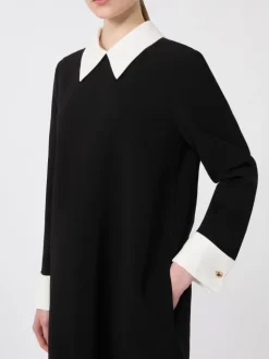 Short cady dress - BLACK