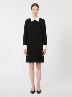 Short cady dress - BLACK