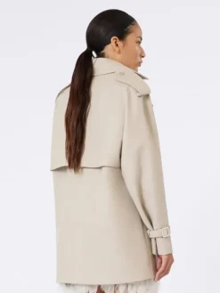 Short cotton duster coat - SAND