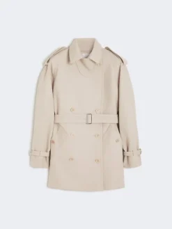 Short cotton duster coat - SAND