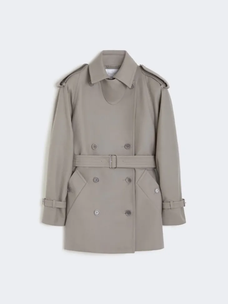 Short cotton duster coat - MEDIUM GREY