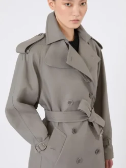 Short cotton duster coat - MEDIUM GREY