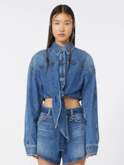 Short denim shirt - MIDNIGHTBLUE