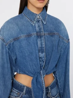 Short denim shirt - MIDNIGHTBLUE
