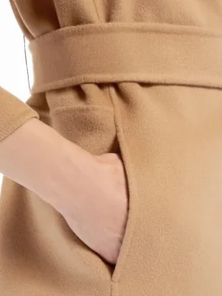 Short double-faced wool coat - CAMEL