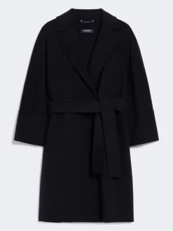 Short double-faced wool coat - MIDNIGHTBLUE