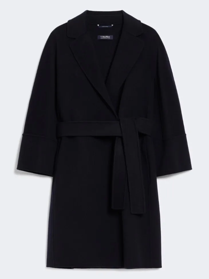 Short double-faced wool coat - MIDNIGHTBLUE