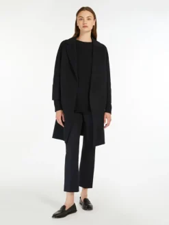 Short double-faced wool coat - MIDNIGHTBLUE