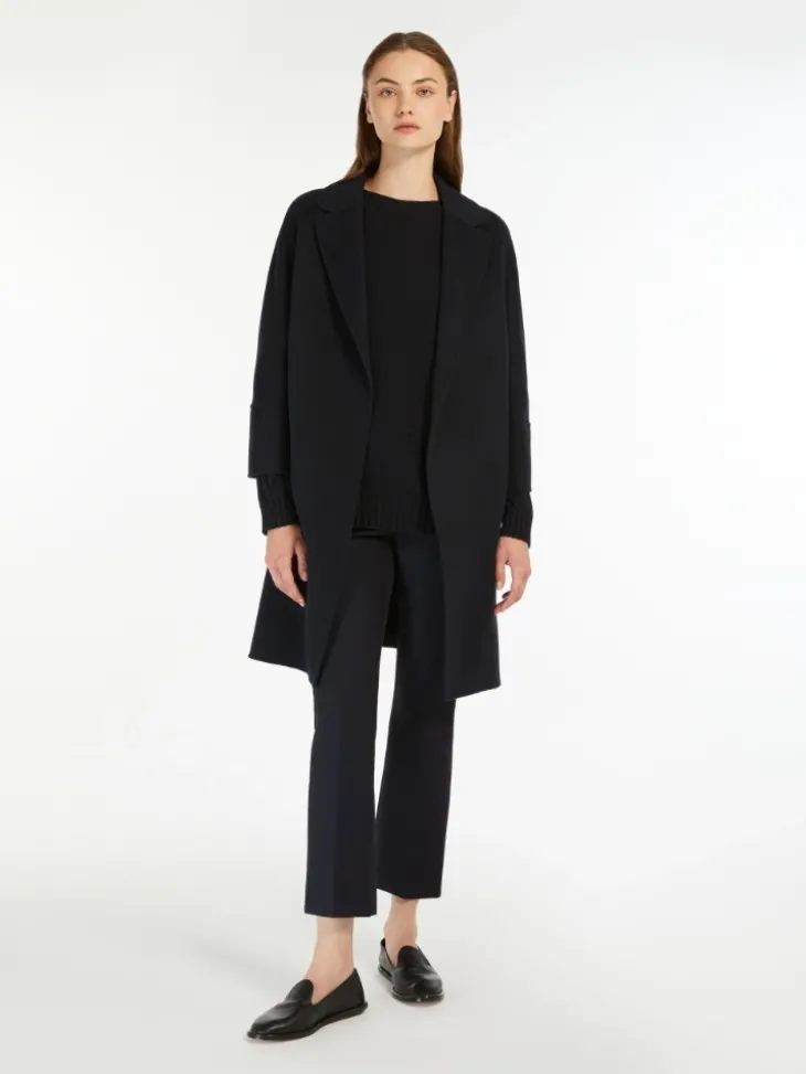 Short double-faced wool coat - MIDNIGHTBLUE