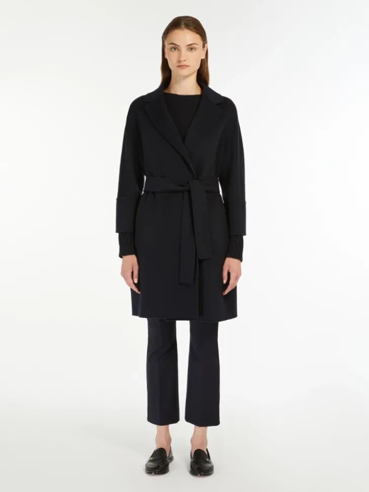 Short double-faced wool coat - MIDNIGHTBLUE