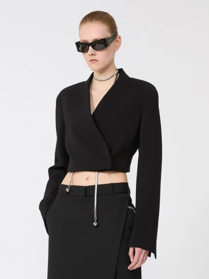 Short jersey jacket - BLACK