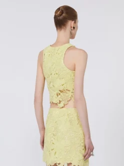 Short macramé top - LEMON