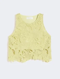 Short macramé top - LEMON