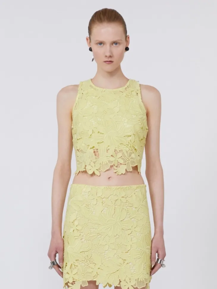 Short macramé top - LEMON