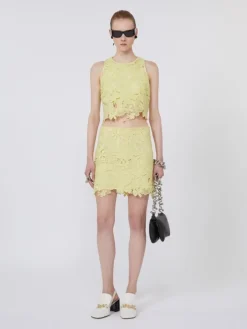 Short macramé top - LEMON