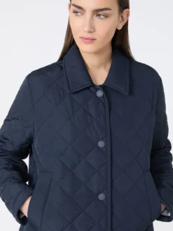 Short padded jacket in water-repellent fabric - NAVY