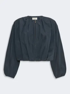 Short taffeta jacket - NAVY
