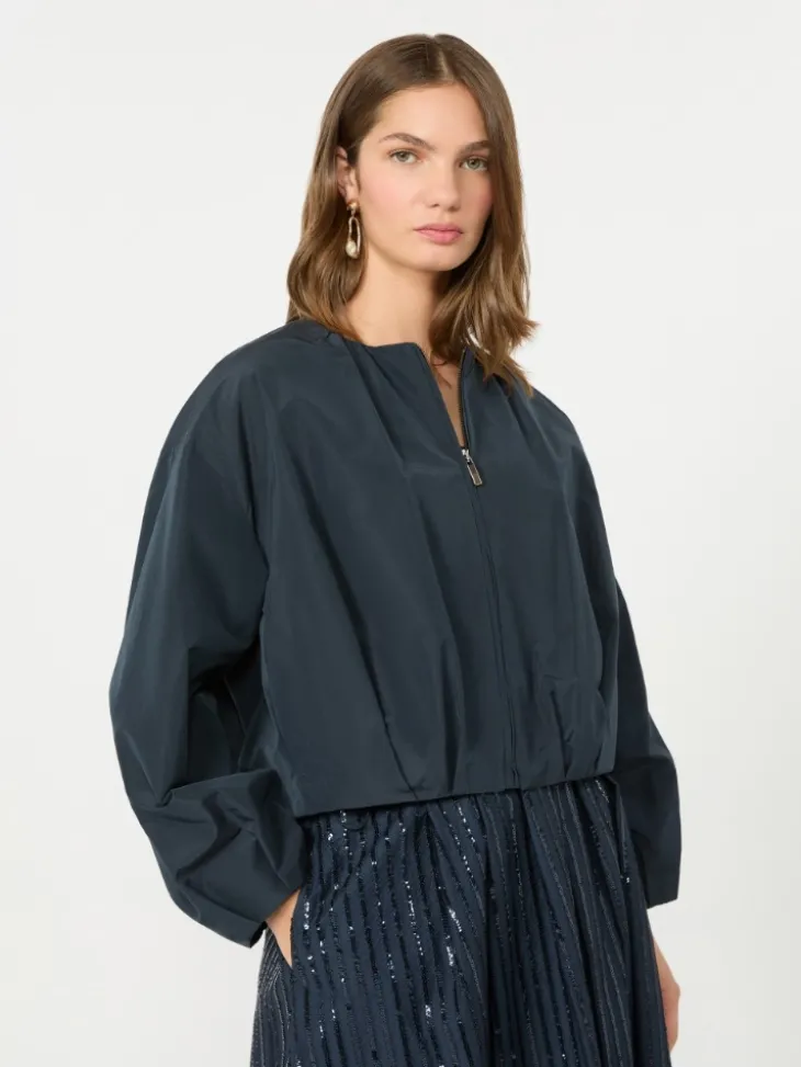 Short taffeta jacket - NAVY