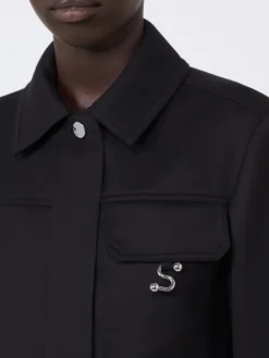 Short washed gabardine jacket - BLACK