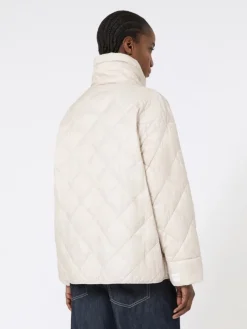 Short water-repellent canvas down jacket - SAND