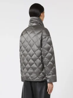 Short water-repellent canvas down jacket - DARK GREY