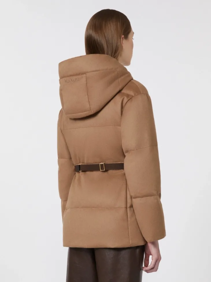 Short water-repellent canvas and camel down jacket - CAMEL