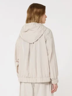 Short water-repellent taffeta jacket - SAND