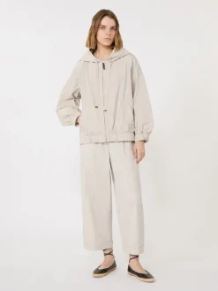 Short water-repellent taffeta jacket - SAND