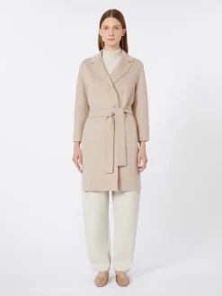 Short wool coat - BEIGE PINK