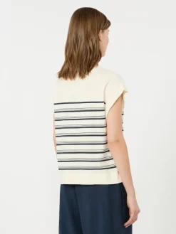 Short-sleeved viscose sweater - ECRU