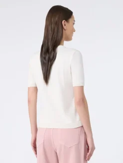 Silk and cotton jumper - ECRU