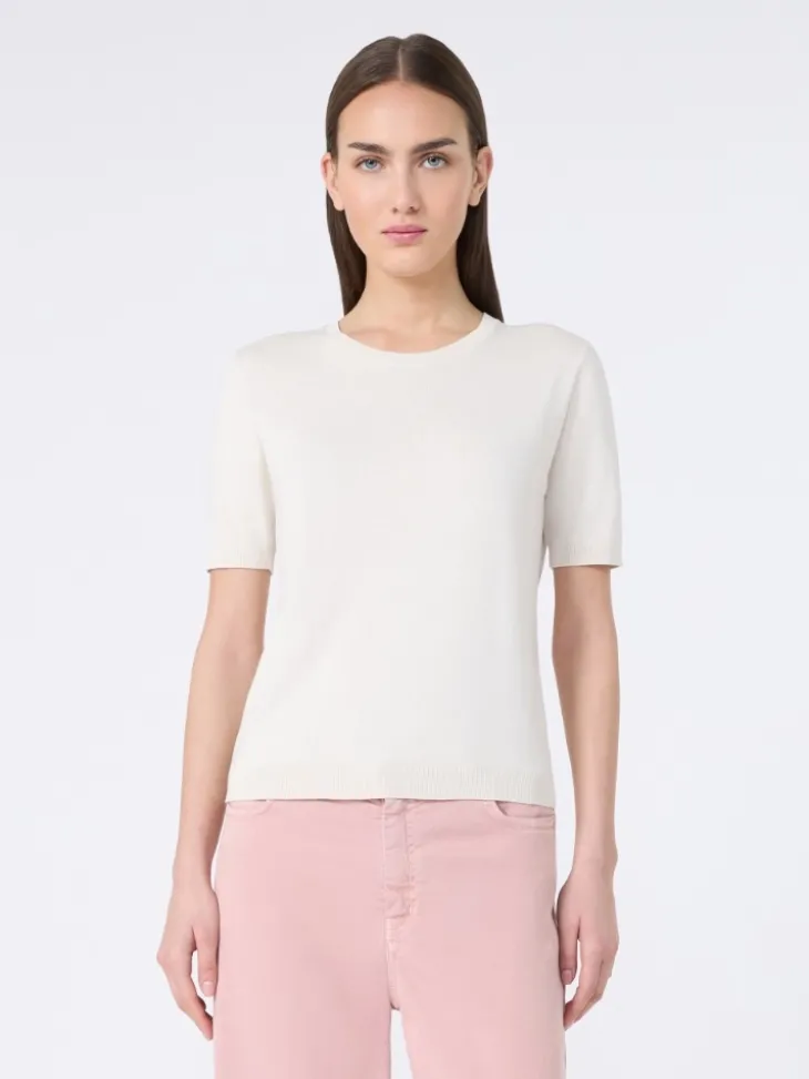 Silk and cotton jumper - ECRU