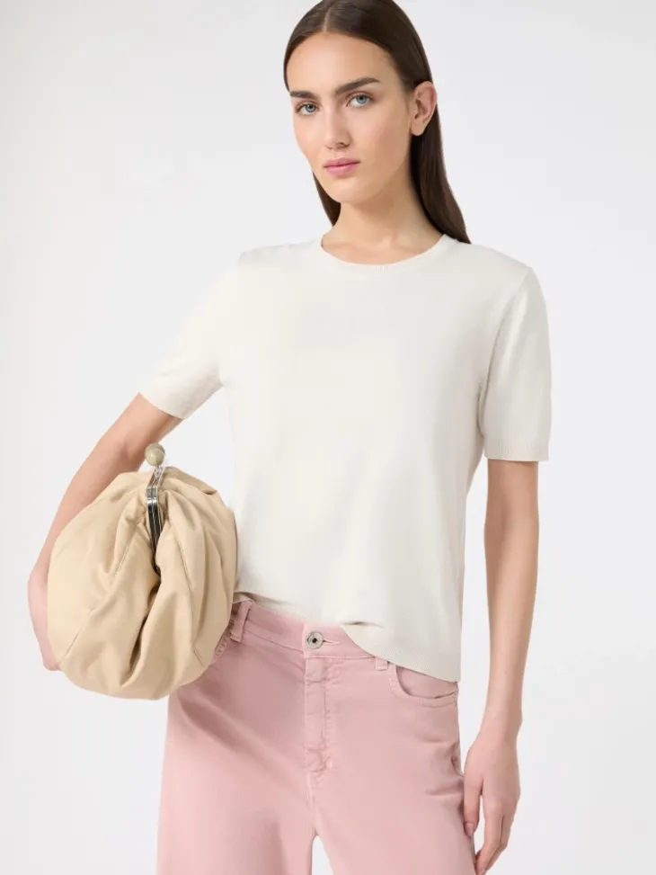 Silk and cotton jumper - ECRU