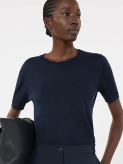 Silk and cotton jumper - NAVY