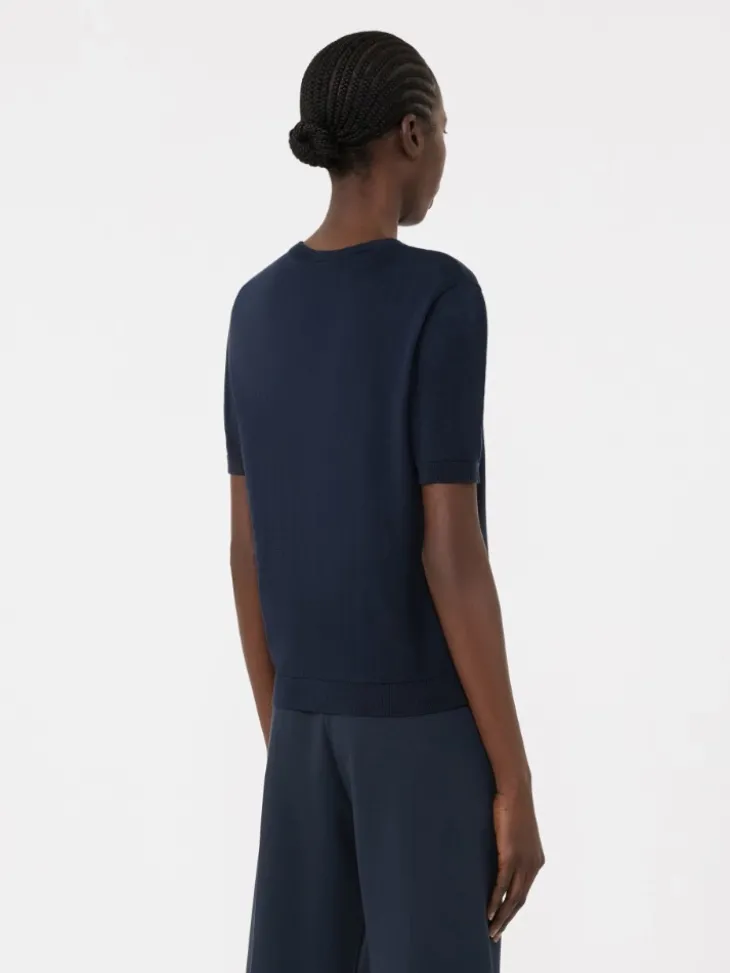 Silk and cotton jumper - NAVY