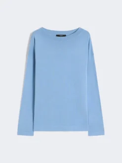 Silk and cotton yarn sweater - LIGHT BLUE