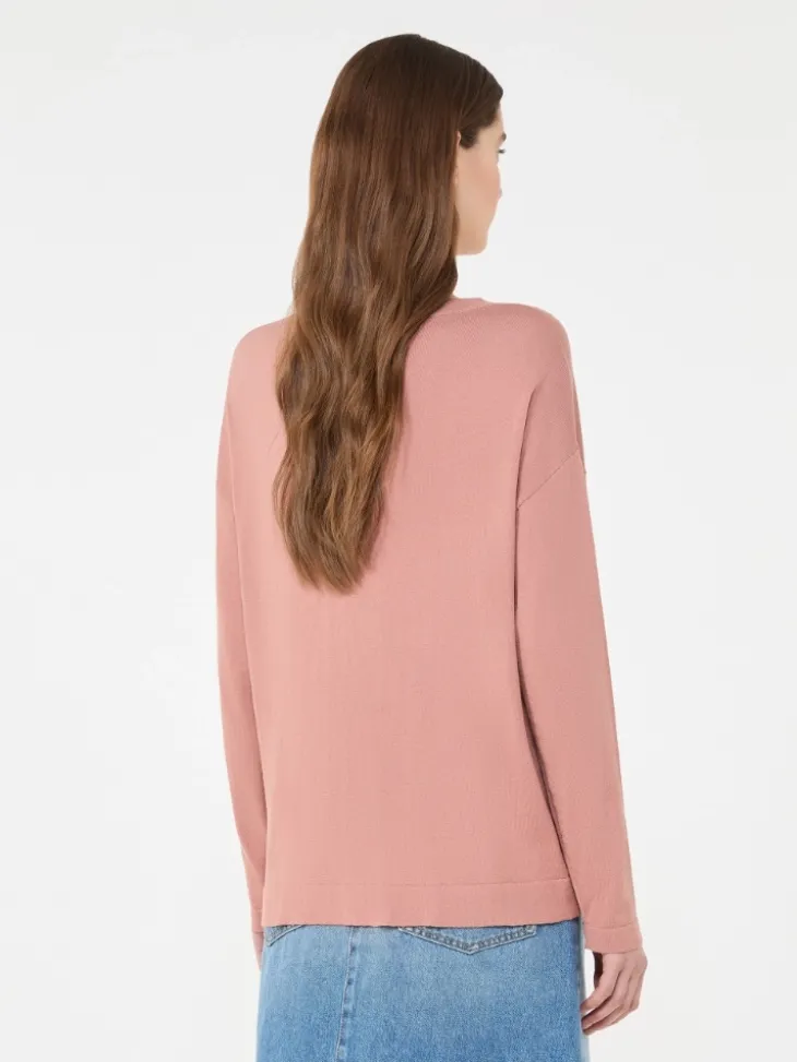 Silk and cotton yarn sweater - PINK