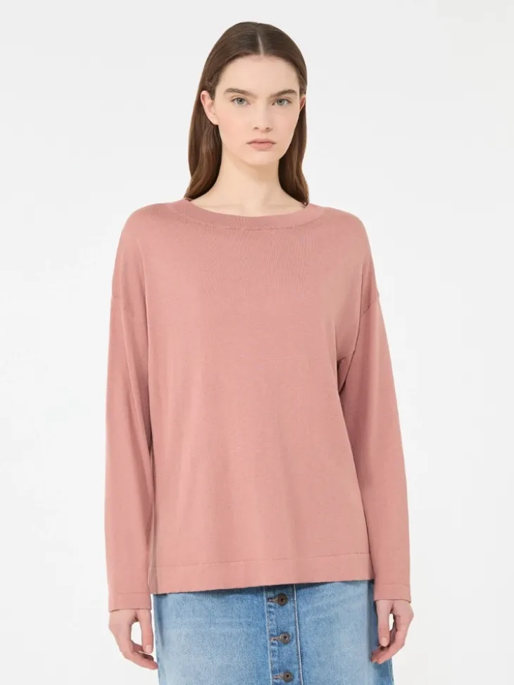Silk and cotton yarn sweater - PINK