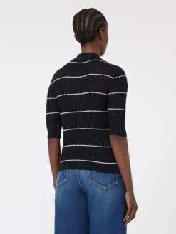 Silk and wool yarn jumper - NAVY