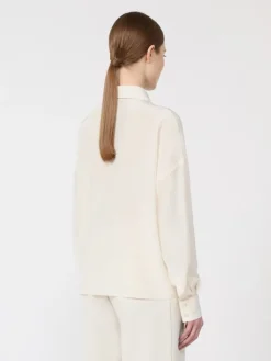 Silk blouse with bow tie - BEIGE