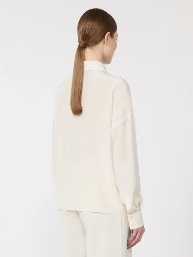 Silk blouse with bow tie - BEIGE