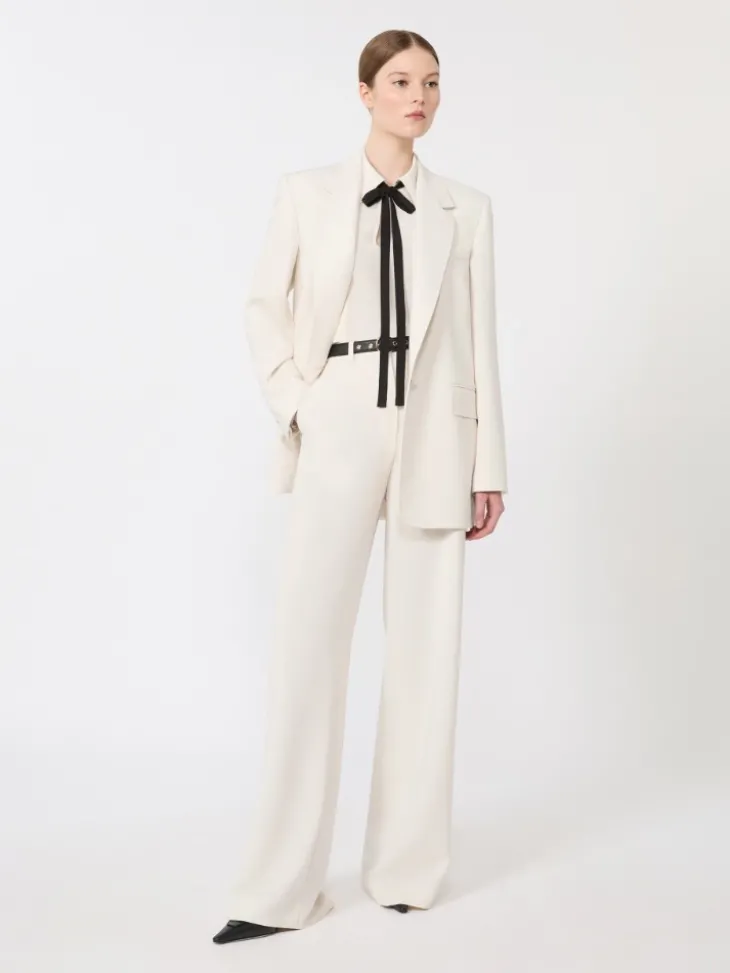 Silk blouse with bow tie - BEIGE