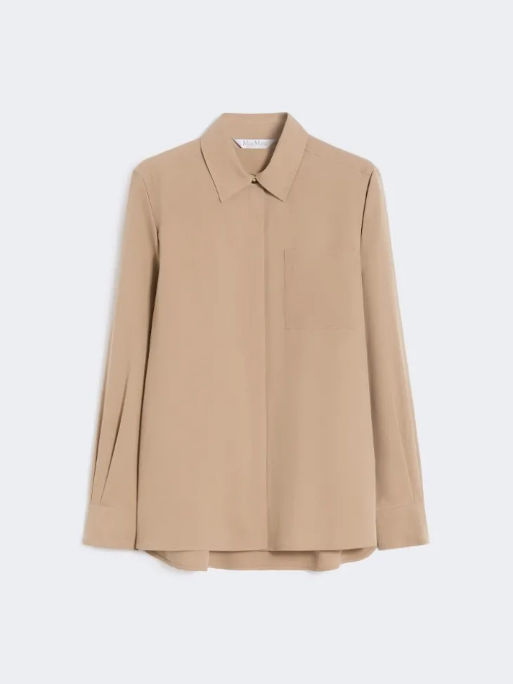 Silk canvas shirt - HAZELNUT BROWN