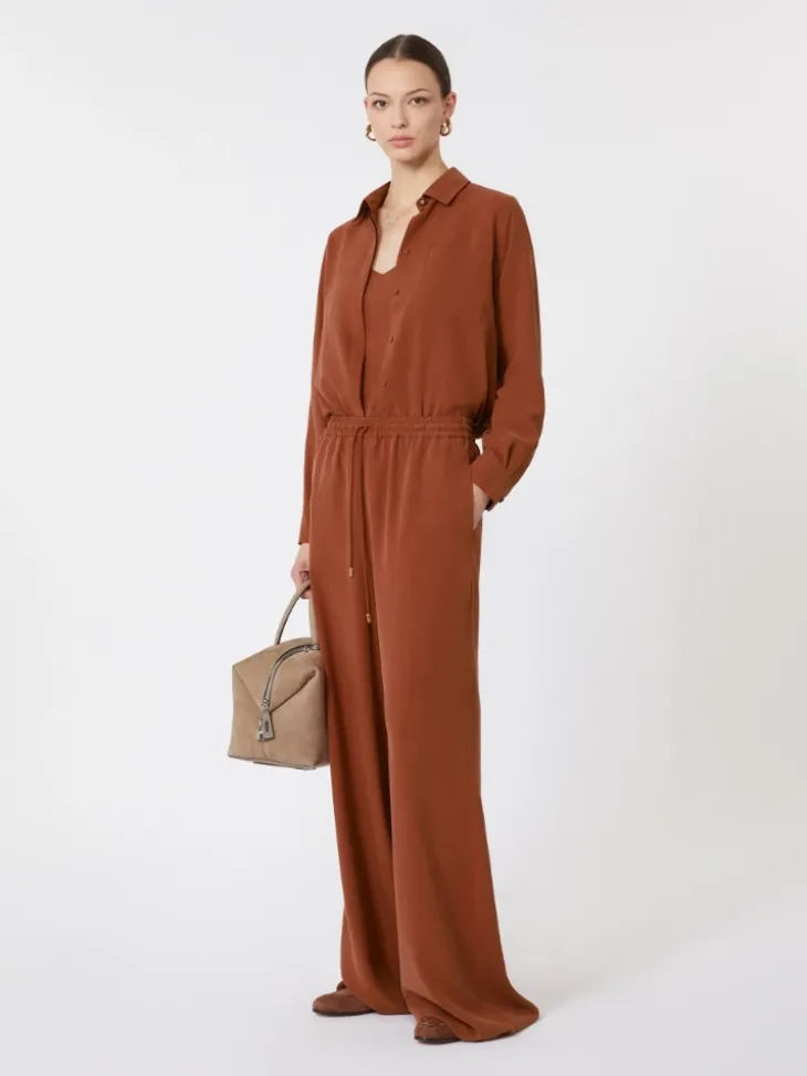 Silk canvas shirt - TERRA COTTA