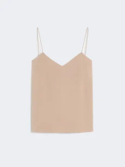 Silk canvas top - HAZELNUT BROWN