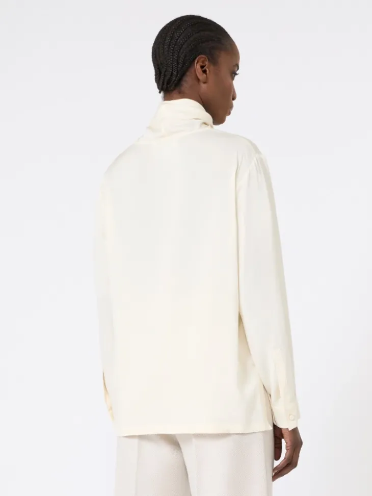 Silk charmeuse blouse - IVORY