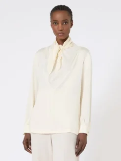Silk charmeuse blouse - IVORY