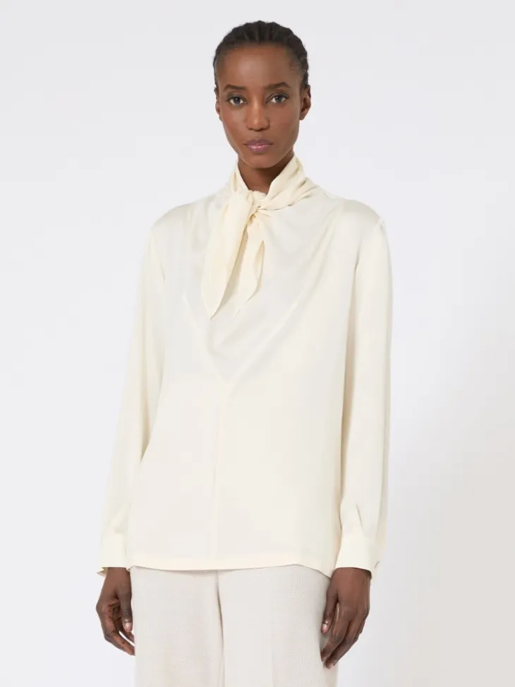 Silk charmeuse blouse - IVORY