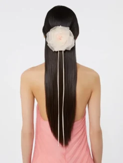 Silk chiffon flower brooch - PINK